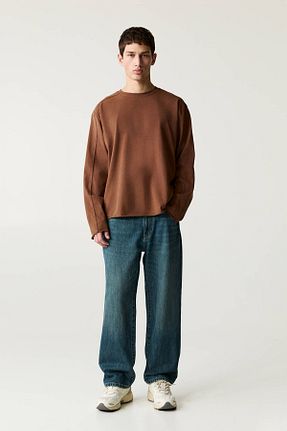 شلوار جین آبی مردانه پاچه پهن Pull & Bear - کد 893284266