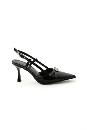 کفش پاشنه بلند کلاسیک مشکی زنانه چرم لاکی Gökçe Shoes - کد 901389026