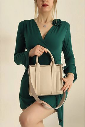 کیف دوشی بژ زنانه چرم مصنوعی citycenterfashion - کد 784135529