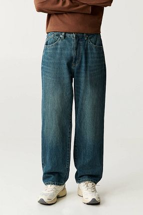 شلوار جین آبی مردانه پاچه پهن Pull & Bear - کد 893284266
