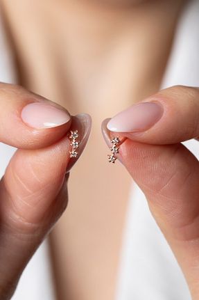 گوشواره نقره صورتی زنانه 925 عیار Elika Silver - کد 750776726