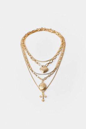 گردنبند جواهر طلائی زنانه آهن Bershka - کد 844099462