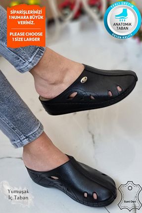 دمپائی مشکی زنانه چرم مصنوعی neon shoes - کد 200348014