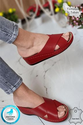 دمپائی قرمز زنانه چرم مصنوعی neon shoes - کد 198265887