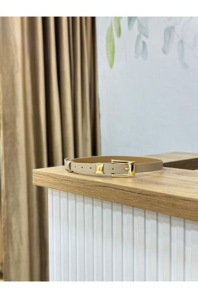 کمربند بژ زنانه چرم مصنوعی MUJGANERDOGANDESIGN - کد 901404970