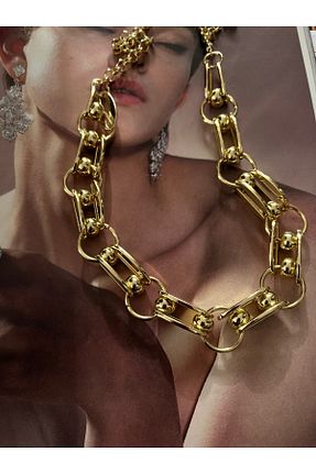 گردنبند استیل ( فولاد ) زرد استیل (فولاد) DUYGU KADAKAL ACCESORİES - کد 901404792