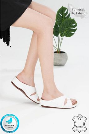 دمپائی سفید زنانه چرم مصنوعی neon shoes - کد 237153662