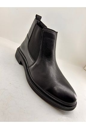 بوت / نیم بوت مشکی مردانه چرم خالص FKSHOES - کد 901441283
