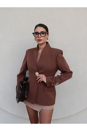 کت قهوه ای زنانه رگولار ESRAHELVACI - کد 901409447