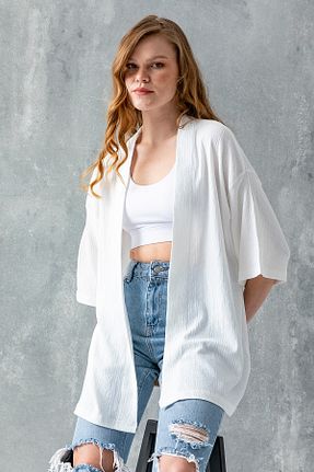 کیمونو و کافتان سفید زنانه پلی استر GİYSA - کد 808837707