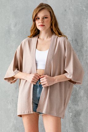 کیمونو و کافتان طوسی زنانه پلی استر GİYSA - کد 804420717