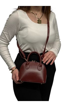 کیف دوشی زرشکی زنانه چرم مصنوعی MONA - کد 901611758