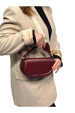 کیف دوشی زرشکی زنانه چرم مصنوعی MONA - کد 901560417