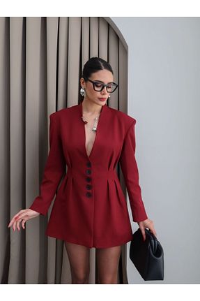 ست بالاتنه و پائین تنه زرشکی زنانه پلی استر ESRAHELVACI - کد 901460502