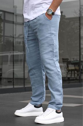شلوار آبی مردانه کتان Madmext - کد 716412175
