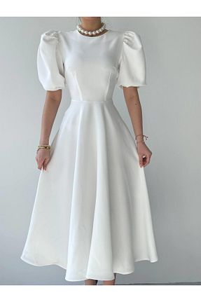 لباس سفید زنانه بافتنی Julidress - کد 901518213