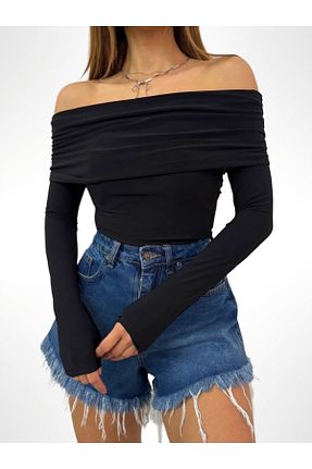 بلوز مشکی زنانه ساده MODA - کد 901510268
