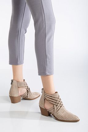 بوت / نیم بوت بژ زنانه جیر MS SUGAR SHOES - کد 901591952