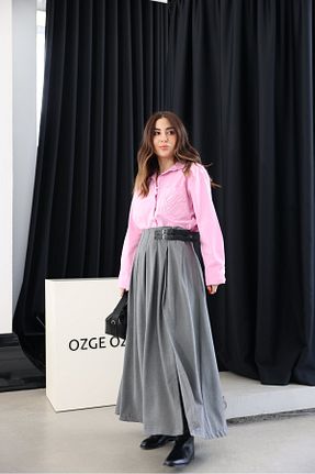 دامن طوسی زنانه بافتنی Özge Özgenç - کد 901541929