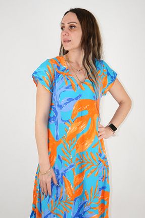 لباس فیروزه ای زنانه بافتنی Türkiş Otantik - کد 901551603