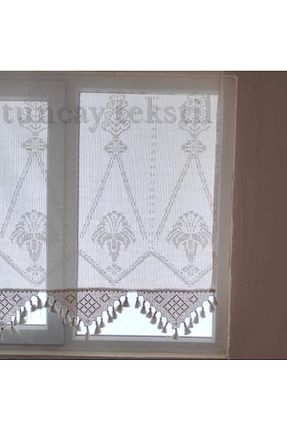 پرده توری بژ ریل دار TUNCAY TEKSTİL - کد 901149173