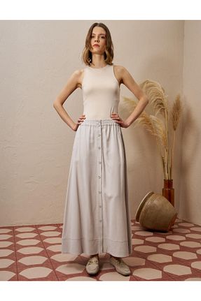 دامن حجاب بژ زنانه رگولار Kayra - کد 901604638