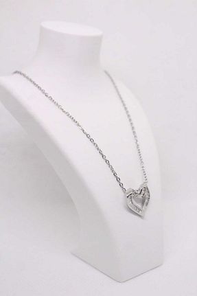 گردنبند استیل ( فولاد ) طوسی زنانه استیل ضد زنگ LuxeGem - کد 901552476