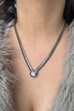 گردنبند جواهر طوسی زنانه Takıştır - کد 901547356