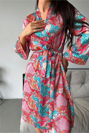 ربدوشام صورتی زنانه ساتن COCCOLARSI - کد 844837845