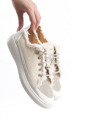 کفش اسنیکر بژ زنانه بند دار MORIA SHOES - کد 901634805