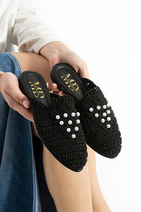 دمپائی مشکی زنانه پارچه ای Moda Devrin - کد 901590388