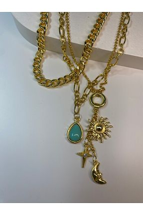گردنبند جواهر رنگی زنانه فلزی Tılsım Bijuteri - کد 902714484