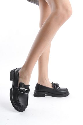 کفش لوفر مشکی زنانه پاشنه کوتاه (1 - 4 سانتی متر) MORIA SHOES - کد 902614294