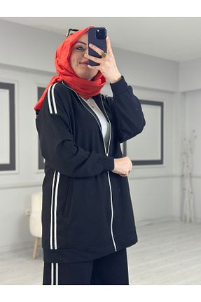 ست گرمکن حجاب مشکی زنانه اورسایز ButikKardelen - کد 901598789