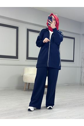 ست گرمکن حجاب سرمه ای زنانه اورسایز ButikKardelen - کد 901598784