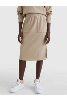 دامن بژ زنانه پنبه ای Tommy Hilfiger - کد 886829072