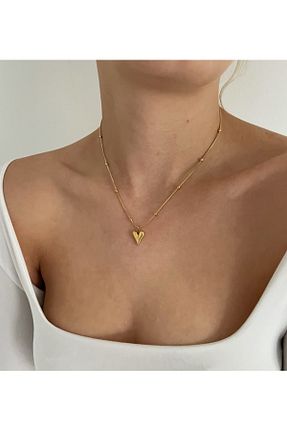 گردنبند استیل ( فولاد ) طلائی زنانه استیل (فولاد) Diklipsaksesuar - کد 901636626