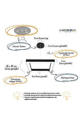 لوستر مشکی آلومینیوم Hegza Lighting - کد 169607384