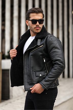 کاپشن مشکی مردانه پشمی Jaglion - کد 866840282