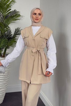 ست بالاتنه و پائین تنه حجاب طوسی زنانه 3/4 Boy MERVEN AKYÜZ - کد 901680389