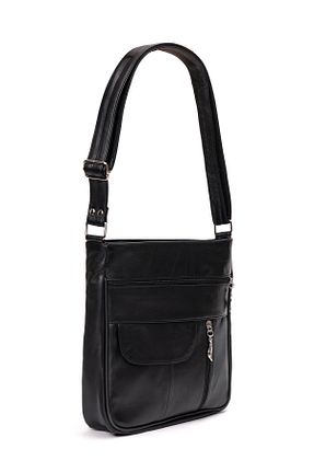 کیف پستچی مشکی زنانه چرم خالص fubileather - کد 221941076