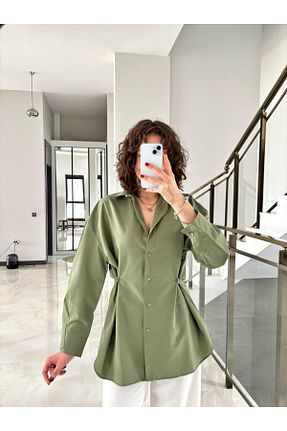 پیراهن سبز زنانه اورسایز Butik - کد 901725606