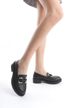 کفش لوفر مشکی زنانه پاشنه کوتاه (1 - 4 سانتی متر) MORIA SHOES - کد 902903571