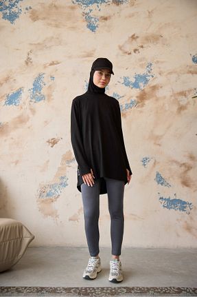 تونیک حجاب مشکی زنانه پنبه ای Laina - کد 902912751