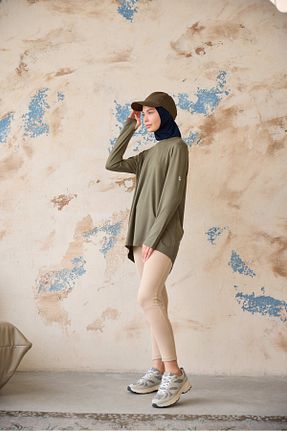 تونیک حجاب خاکی زنانه پنبه ای Laina - کد 902912708