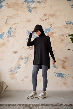 تونیک حجاب مشکی زنانه پنبه ای Laina - کد 902912751