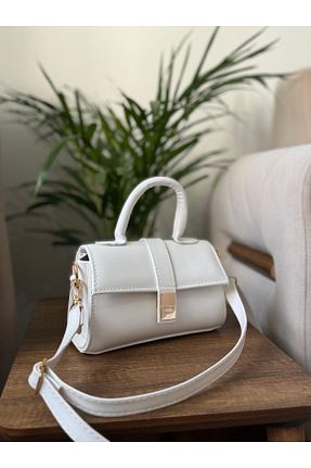کیف دوشی سفید زنانه چرم مصنوعی Moda Sekiz - کد 901745584