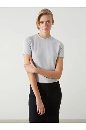 تیشرت طوسی زنانه رگولار LC Waikiki - کد 901747759