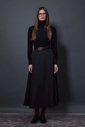 دامن حجاب مشکی زنانه کلوش Tailors Room - کد 901752309