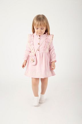 لباس صورتی بچه گانه بافتنی Nehirim Kids - کد 902924675